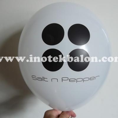 Balon Sablon 1 Warna 2 sisi Salt n Pepper