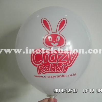 Balon Sablon Crazy Rabbit