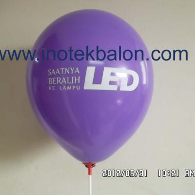 Balon LED Biru Sablon Putih
