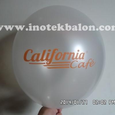 Balon Sablon Metalik Logo California Cafe