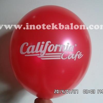 Balon Sablon Metalik Logo California Cafe